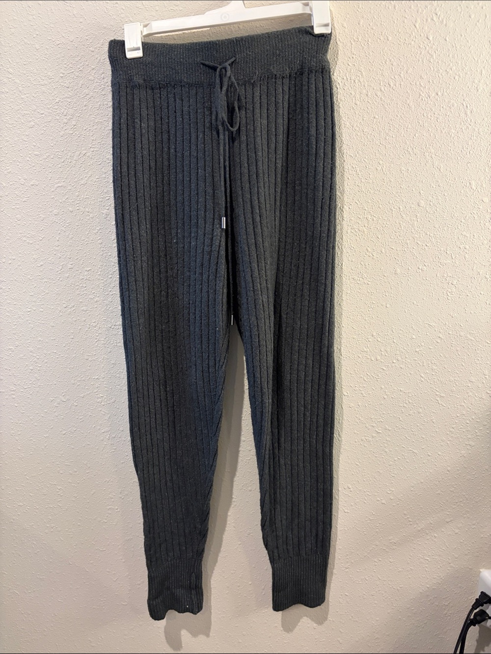 Free People Charcoal Ribbed Knit Joggers